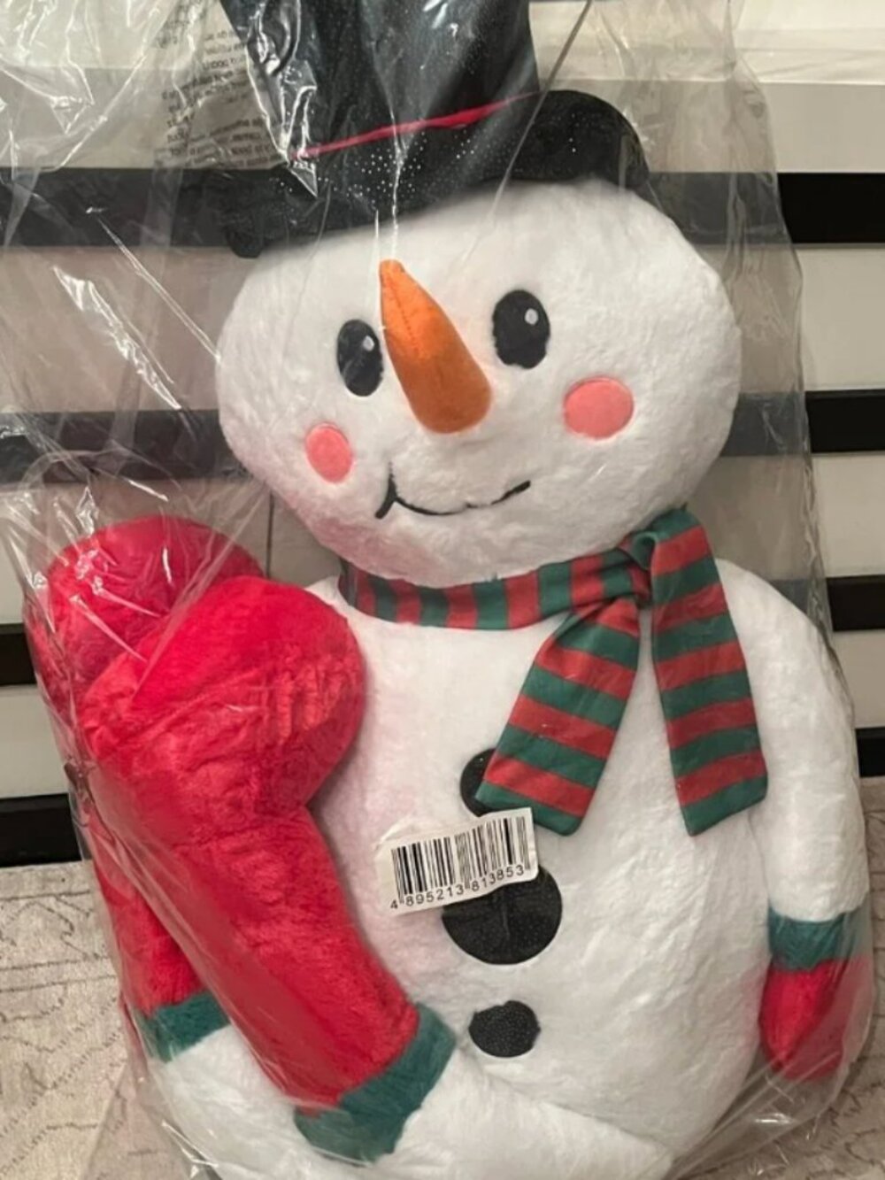Holiday Time Jumbo Christmas Snowman Plush 34.5" NWT Oversized Holiday Decor (x)